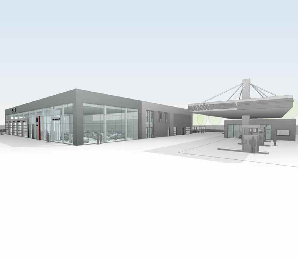 : Autohaus mit Tankstelle 